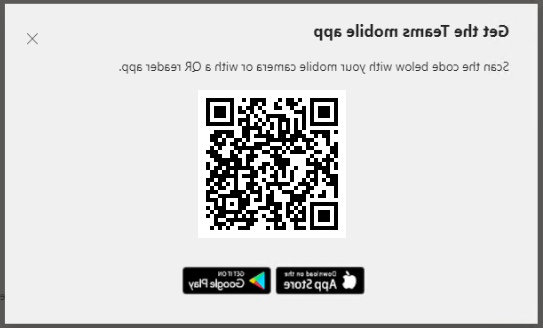 Get the Teams Mobile App with example QR Code